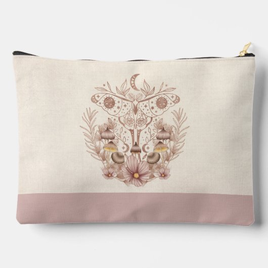 Celestial Boho Moth Paddenstoelen Monogram Naam Etui (Achterkant)
