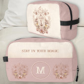 Celestial Boho Moth Paddenstoelen Monogram Naam Toilettasje