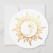 Celestial Boho Round Wedding Invitation Kaart (Achterkant)