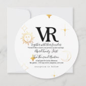 Celestial Boho Round Wedding Invitation Kaart (Voorkant)