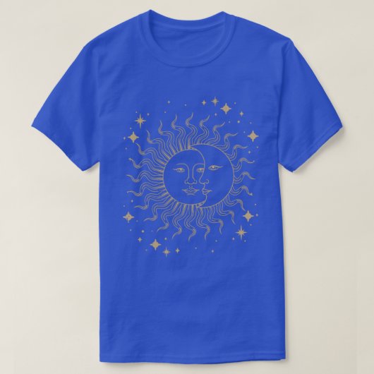 Celestial Boho Sun Moon Astrology Astronomie T-shirt (Design voorkant)