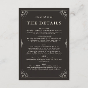 Celestial boho tarot bruiloft details uitnodigen k informatiekaartje