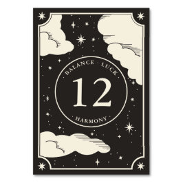 Celestial Boho Tarot Fortune Wedding Table Number Kaart