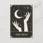 Celestial Boho Tarot Moon Wedding RSVP Kaart (Voorkant)