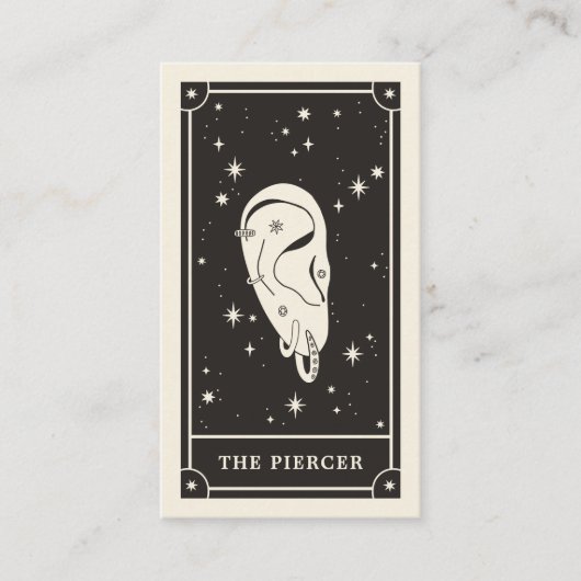 Celestial Boho Tarot piercer visitekaartje (Voorkant)