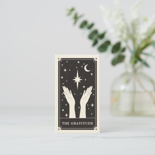 Celestial Boho Tarot Wedding blanco Hartelijk dank Informatiekaartje (Staand voorkant)