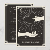 Celestial Boho Tarot Wedding Invitation Kaart (Voorkant / Achterkant)