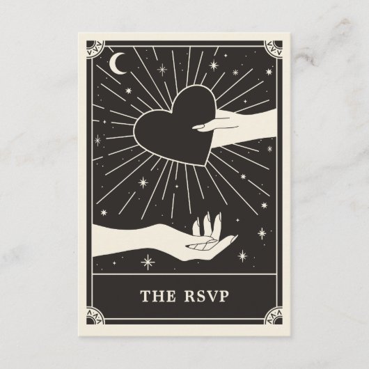 Celestial Boho Tarot Wedding RSVP Kaart (Voorkant)