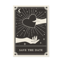 Celestial Boho Tarot Wedding Save the Date Kaart
