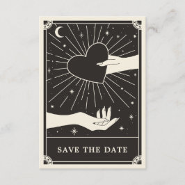 Celestial Boho Tarot Wedding Save the Date Kaart