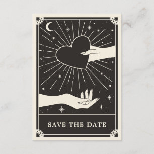 Celestial Boho Tarot Wedding Save the Date Kaart