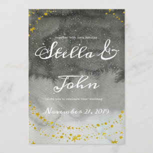 Celestial Boho Wedding Invitation Kaart