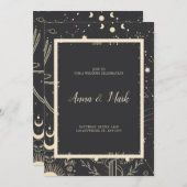 Celestial Boho Wedding Invitation Kaart (Voorkant / Achterkant)