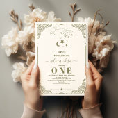  Celestial Botanical 1e Verjaardag Kaart