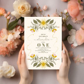  Celestial Botanical 1e Verjaardag Kaart