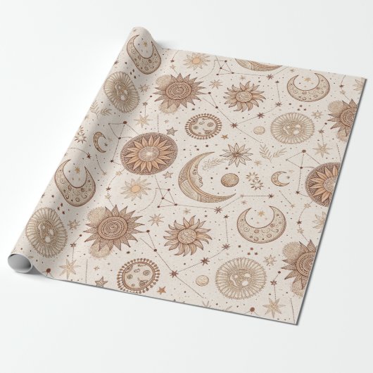 Celestial Botanical Pattern (2) Cadeaupapier (Uitgerold)