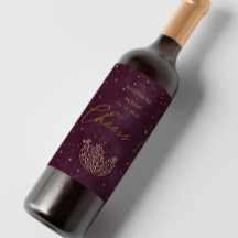 Celestial Bourgogne Gouden Maan Bruiloft Wijn Labe