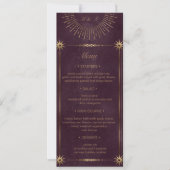 Celestial Bourgondië Goud Bruiloft Diner Menu Kaart (Voorkant)