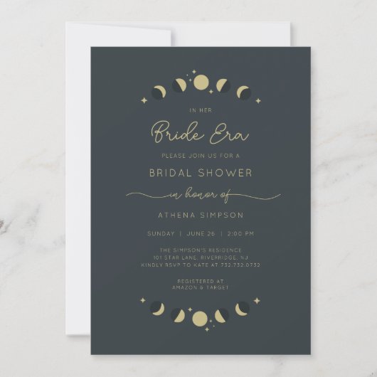 Celestial Bride Era Bridal Shower Uitnodiging (Voorkant)