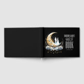 Celestial bruidspaar silhouet halve maan gastenboek (Volledig)