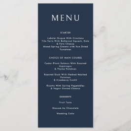 Celestial Bruiloft Abstract Donkerblauw Golden Menu