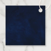 Celestial Bruiloft Blauwe Hemel Maan Sterren Bloem Bedankjes Labels (Achterkant)