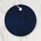 Celestial Bruiloft Blauwe Hemel Maan Sterren Bloem Bedankjes Labels (Achterkant)