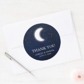 Celestial bruiloft dank u Blue Sky Moon sterren Ronde Sticker (Envelop)