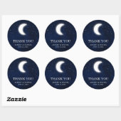 Celestial bruiloft dank u Blue Sky Moon sterren Ronde Sticker (Vel)