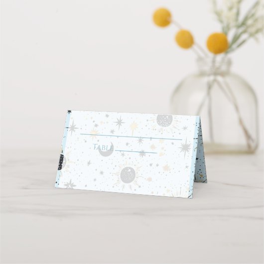 Celestial Bruiloft Gevouwen Plaats Kaart Plaatskaartje (Voorkant)