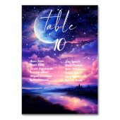 Celestial Bruiloft Tafelnummers met gastnamen (Voorkant)