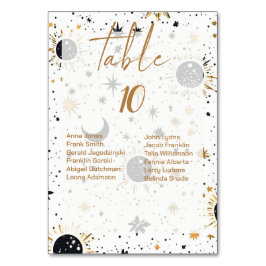 Celestial Bruiloft Tafelnummers met gastnamen