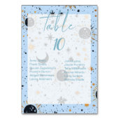 Celestial Bruiloft Tafelnummers met gastnamen (Achterkant)