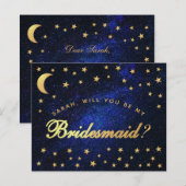 Celestial Budget Gold Stars Bruidsmeisje voorstel (Voorkant / Achterkant)