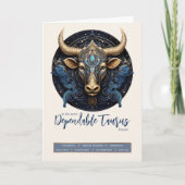 Celestial Bull Fantasy Zodiac Stier teken Verjaard Kaart (Voorkant)