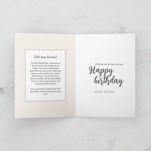 Celestial Bull Fantasy Zodiac Stier teken Verjaard Kaart (Binnen)