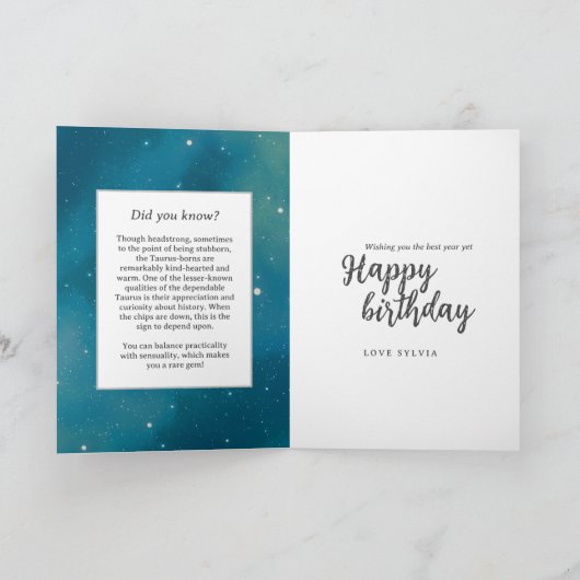 Celestial Bull Symbool Fantasy Stier Teken Verjaar Kaart (Binnen)