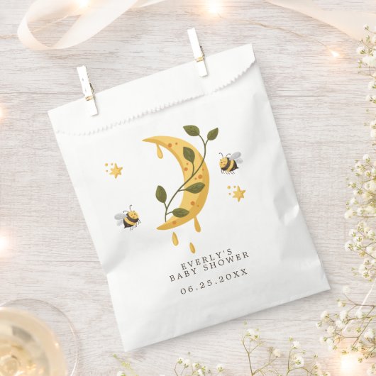 Celestial Bumblebee Moon Honey Baby shower Bedankzakje (Geknipt)