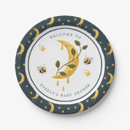 Celestial Bumblebee Moon Honey Baby shower Papieren Bordje