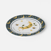 Celestial Bumblebee Moon Honey Baby shower Papieren Bordje (Gekanteld)