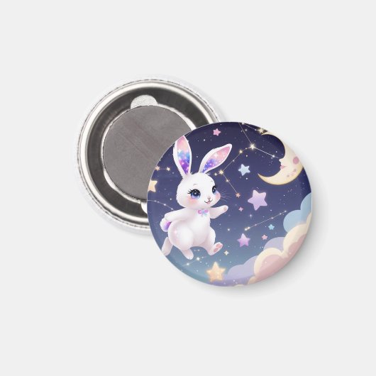 Celestial Bunny Magnet -Kawaii Rabbit Fridge Decor (Voorkant / Achterkant)