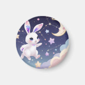 Celestial Bunny Magnet -Kawaii Rabbit Fridge Decor (Voorkant)
