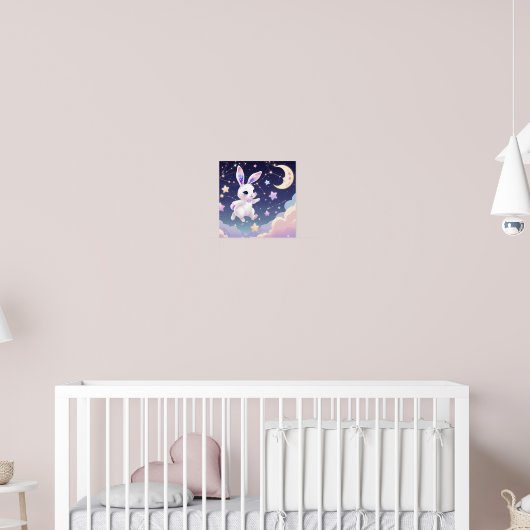 Celestial Bunny Poster – Kawaii Pastel Rabbit (Kinderkamer 2)