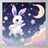 Celestial Bunny Poster – Kawaii Pastel Rabbit (Voorkant)
