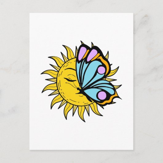 Celestial Butterfly Sun Briefkaart (Voorkant)