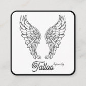 Celestial Butterfly Tattoo Salon Black and white Vierkante Visitekaartje (Voorkant)