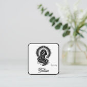 Celestial Butterfly Tattoo Salon Black and white Vierkante Visitekaartje (Staand voorkant)