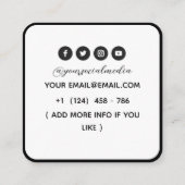 Celestial Butterfly Tattoo Salon Black and white Vierkante Visitekaartje (Achterkant)