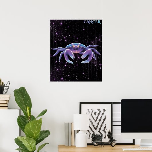 Celestial Cancer – Astrology Art Poster (Thuiskantoor)
