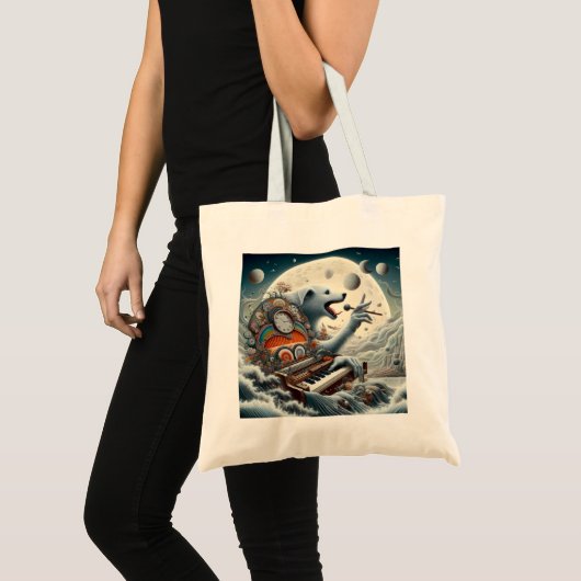 Celestial Canis Pianist Tote Bag (Voorkant (product))